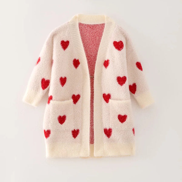 Momma & Me Matching Cozy Hearts Sweater Cardi