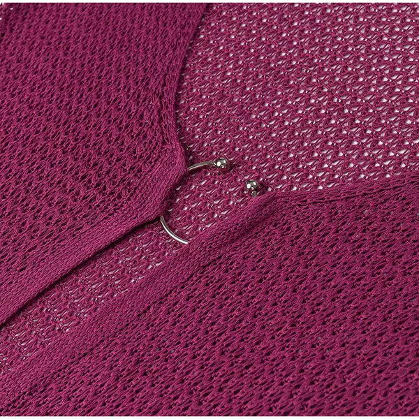 Salome Long Sleeve Crochet Swim Cover-Up Dress