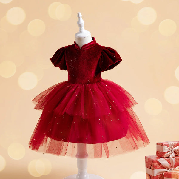 The Starry Velvet Fancy Special Occasion Dress for Girls