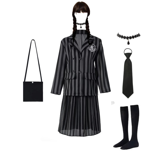 Wednesday Addams Nevermore Uniform Costume for Girls & Teens