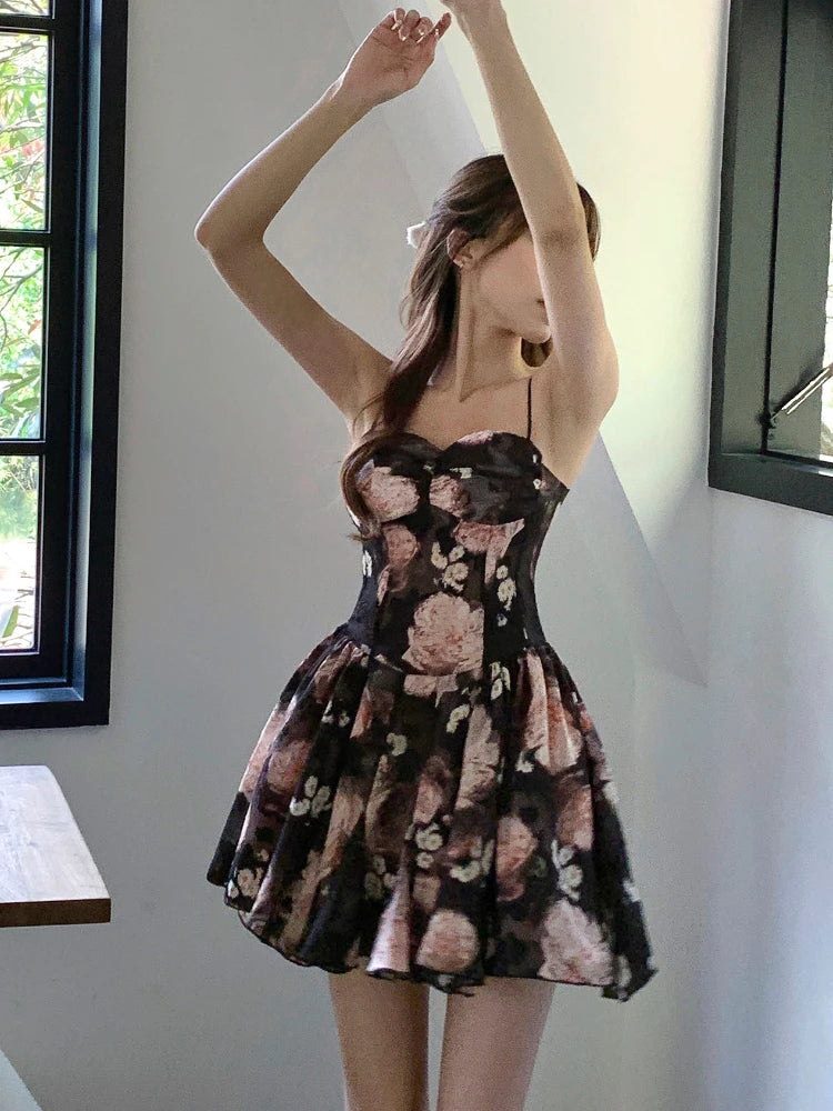 The Kara Black Floral Mini Dress for Girls, Tweens & Teens – Jadey's Closet