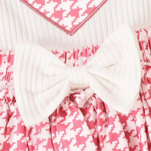 The Pink Houndstooth Heart Outfit for Baby Girls