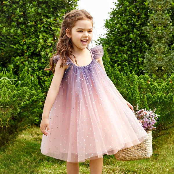 The Alex Flutter-Sleeve Tulle Dress