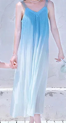 Momma & Me Matching: The Una Blue Dip-Dye Ombre Shift Sundress- EXTENDED SIZES!