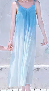 Momma & Me Matching: The Una Blue Dip-Dye Ombre Shift Sundress- EXTENDED SIZES!
