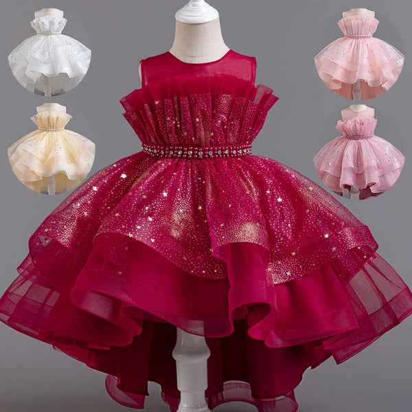 Hermione High Low Sparkle Special Occasion Dress for Girls