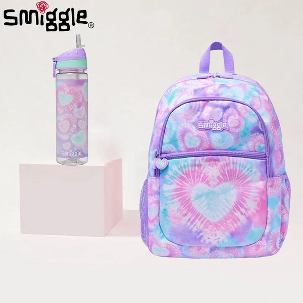 Smiggle Tie Dye Radiance Heart Backpack + Waterbottle Set