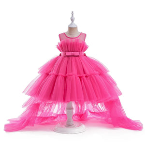 Dakota High Low Formal Ball Gown for Girls with Detachable Train