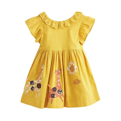 Sparkly Giraffe Twirl Dress for Little Girls