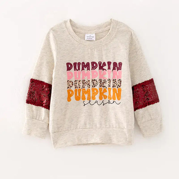 Momma & Me: Pumpkin Season Sparkly Long Sleeve Tops