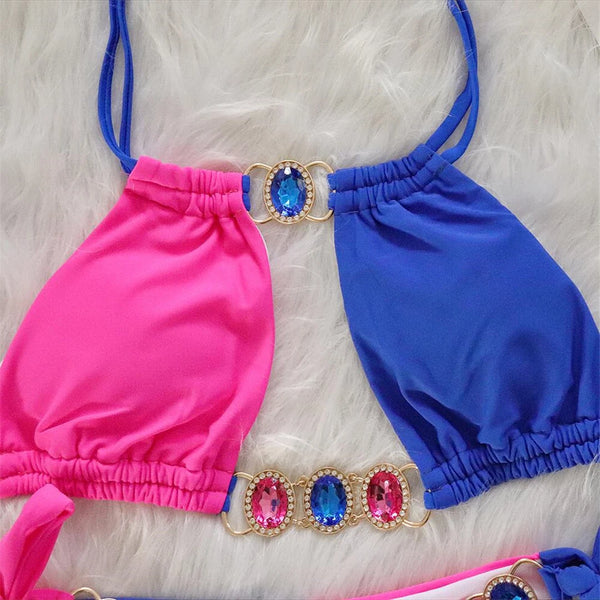 Jewel Girl Halter Side Tie Bikini for Women-More Colors!