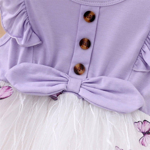 The Alexandra Flutter-Sleeve Butterfly Dress