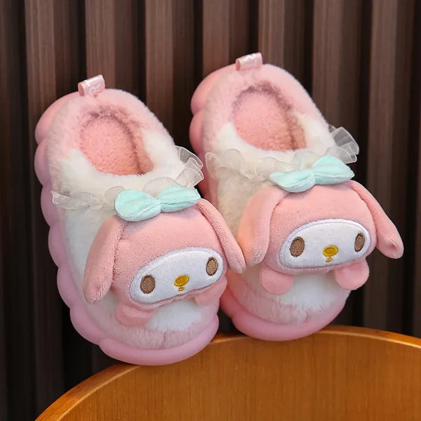 So Chic Hello Kitty™, Cinnamoroll™, or Kuromi™, & MyMelody™ Fluffy Slipper Slides for Girls