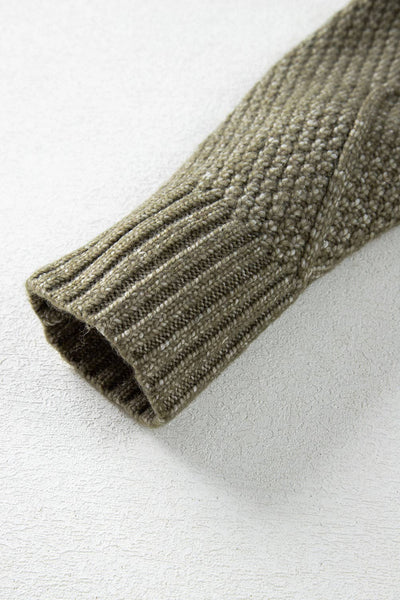 Cable Knit Drop Shoulder Loose Fit Sweater Dress