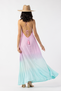 Day Dream Maxi Dress in Pink Aqua Ombre