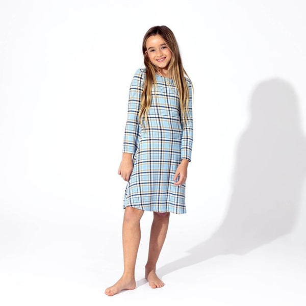 Holiday Plaid Blue Luxuriously Soft Bamboo PJ Set for Men, Women, Kids & Babies