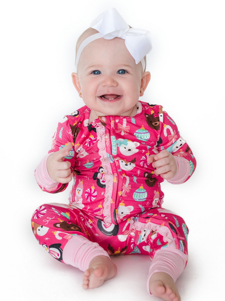 SoftSnooze™ Adult Bamboo Viscose Frosty Friends Pajamas for Men, Women, Kids & Babies