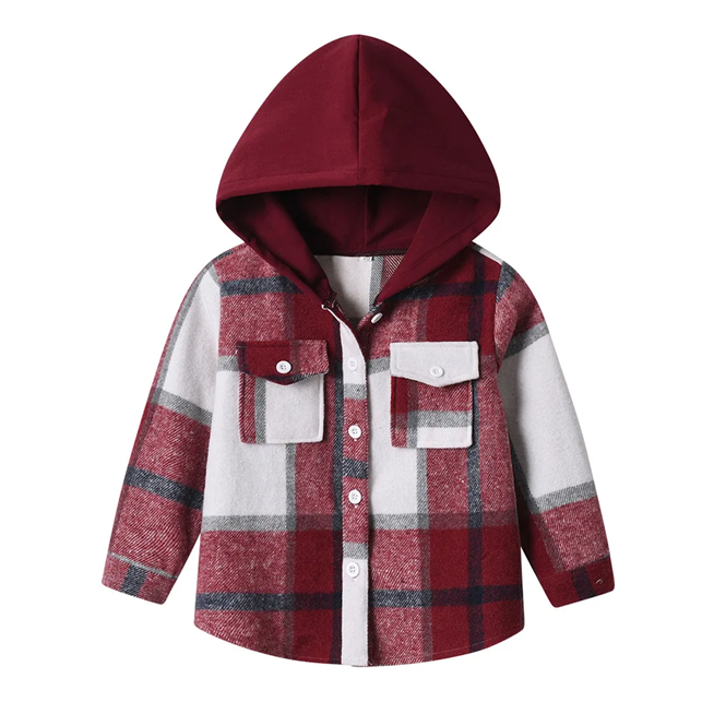 The Hooded Plaid Shacket for Baby & Girls