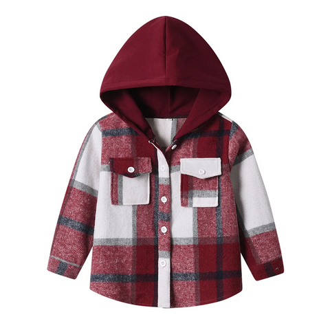 The Hooded Plaid Shacket for Baby & Girls
