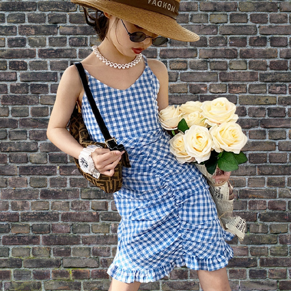The Ruched Gingham Dress for Girls