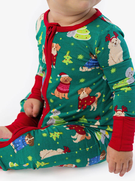 SoftSnooze™ Bamboo Viscose Paw-liday Pals Christmas Dogs Pajamas for Men, Women, Girls & Babies