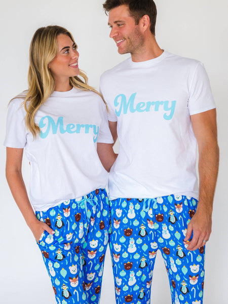 SoftSnooze™ Adult Bamboo Viscose Frosty Friends Pajamas for Men, Women, Kids & Babies