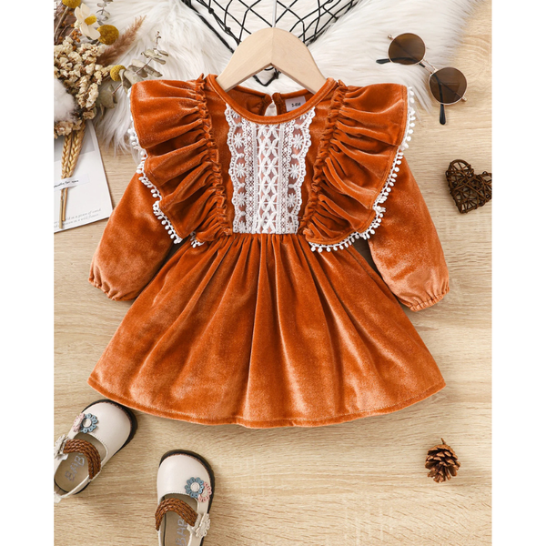 The Cayenne Velvet Dress for Baby & Toddler Girls