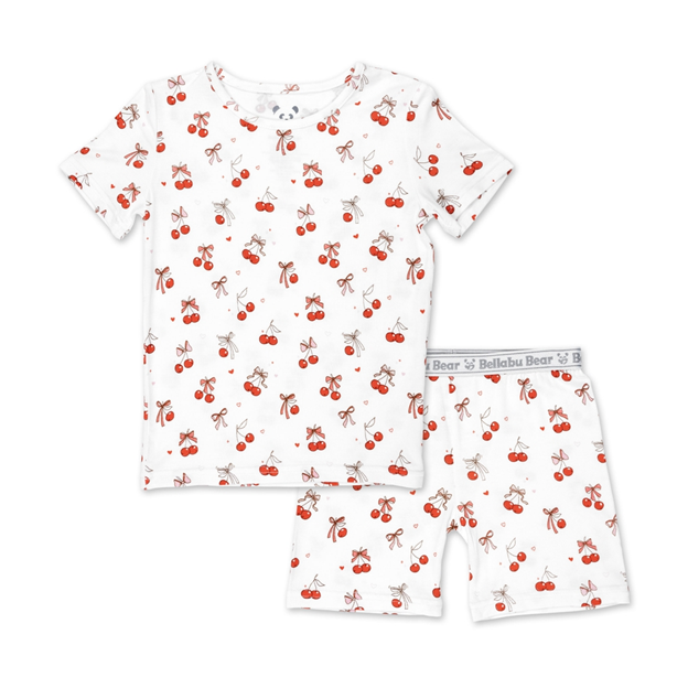 Cherry On Top Bamboo Girls' Pajama Short Set