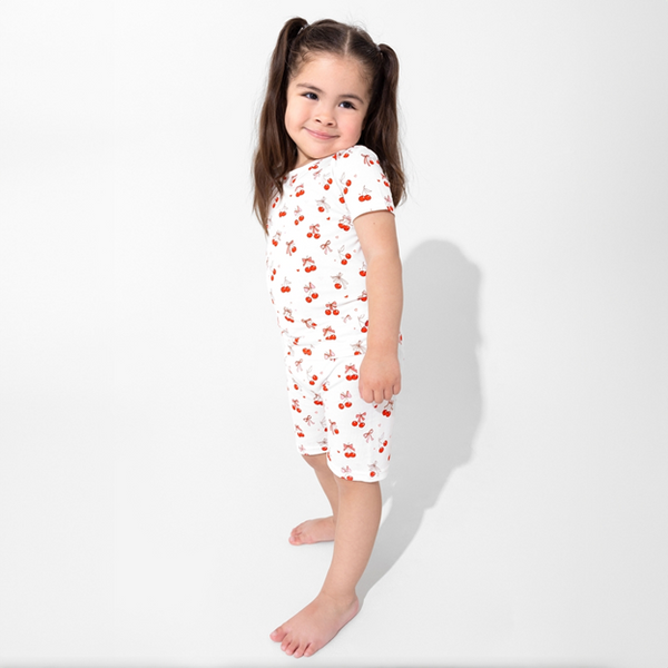 Cherry On Top Bamboo Girls' Pajama Short Set