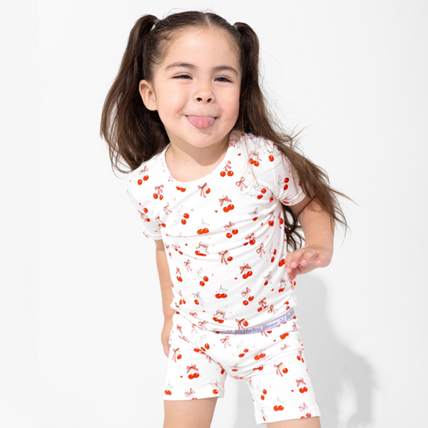 Cherry On Top Bamboo Girls' Pajama Short Set