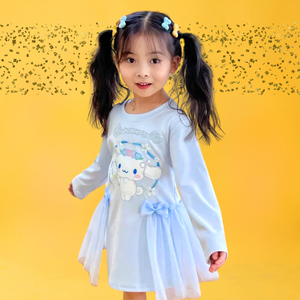 Hello Kitty Friends Cute Glam Dress in Cinnamoroll, Kuromi, or My Melody for Toddler & Little Girls