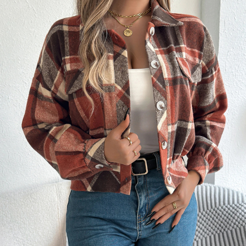Britt Plaid Cropped Shacket