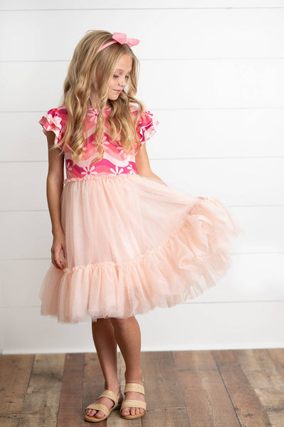 Pink Retro Wave Tulle Fancy Dress