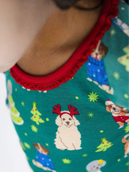 SoftSnooze™ Bamboo Viscose Paw-liday Pals Christmas Dogs Pajamas for Men, Women, Girls & Babies