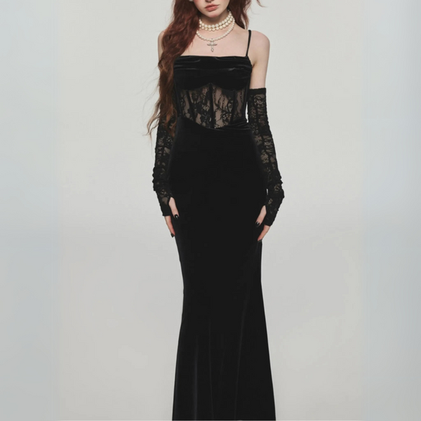 Davina Lace Corset Velvet Special Occasion Dress for Women