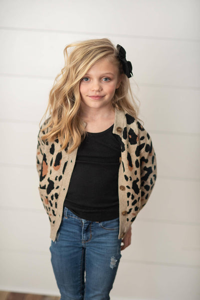 Leopard Button Pocket Cardigan Sweater