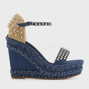 The Denim & Studs Spikey Sassy Wedge Sandal for Women