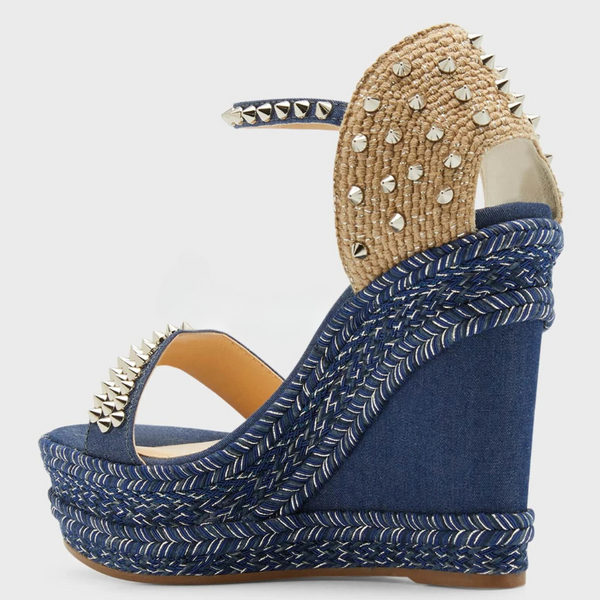 The Denim & Studs Spikey Sassy Wedge Sandal for Women