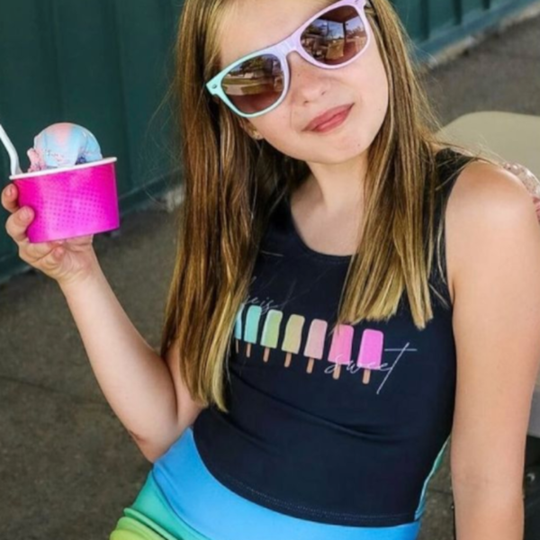 Rainbow Ombre Crop Top for Girls, Tweens & Teens