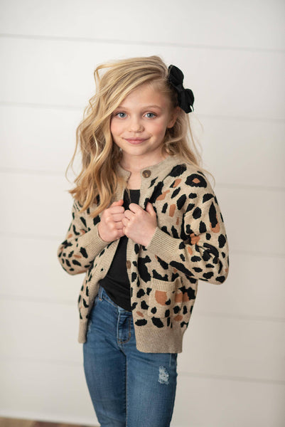 Leopard Button Pocket Cardigan Sweater