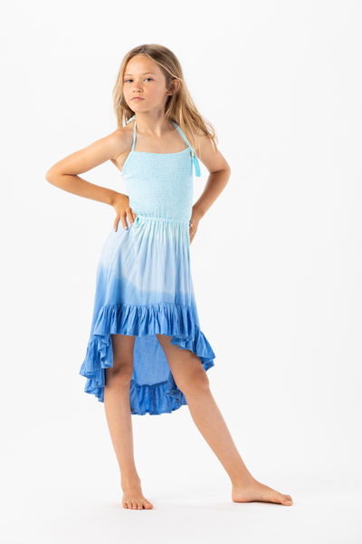Kids Naia Midi Dress in Sky Blue Ombre