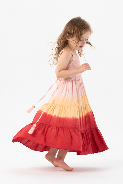 Kids Avisa Dress in Sunrise Ombre