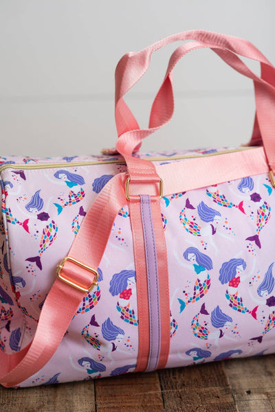 Pink & Purple Mermaid Weekender Travel Bag