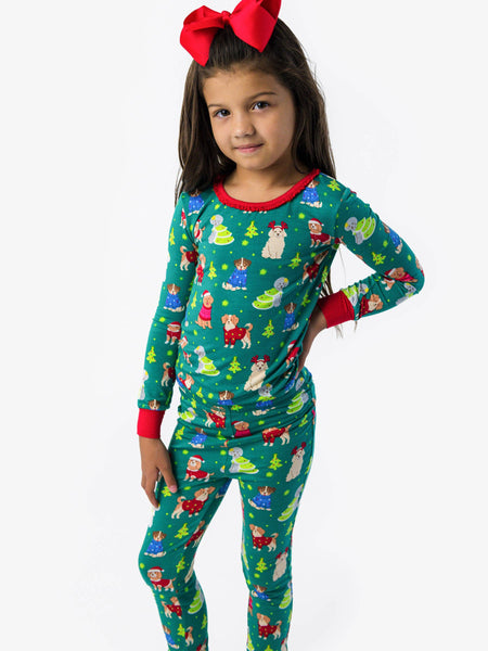 SoftSnooze™ Bamboo Viscose Paw-liday Pals Christmas Dogs Pajamas for Men, Women, Girls & Babies