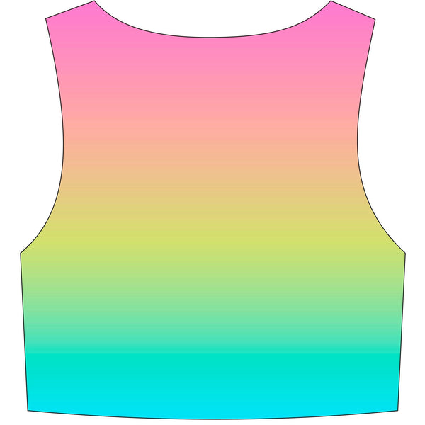 Rainbow Ombre Crop Top for Girls, Tweens & Teens