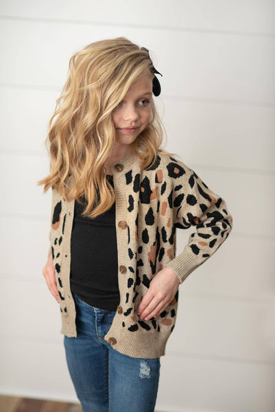 Leopard Button Pocket Cardigan Sweater