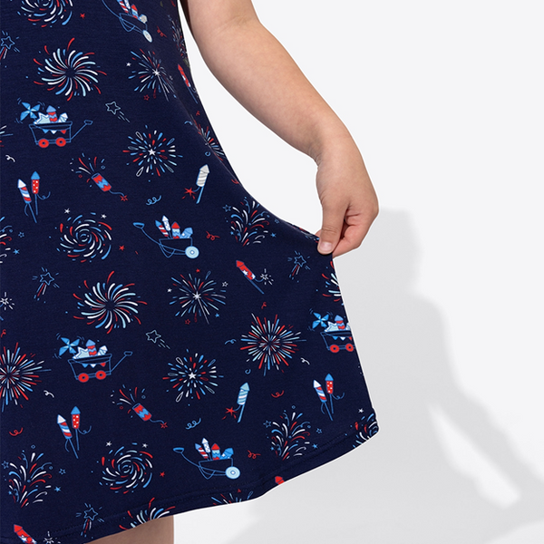 Fireworks Bamboo Girls' Sleeveless Lounge Dress