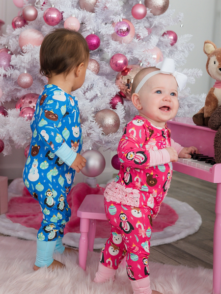 SoftSnooze™ Adult Bamboo Viscose Frosty Friends Pajamas for Men, Women, Kids & Babies