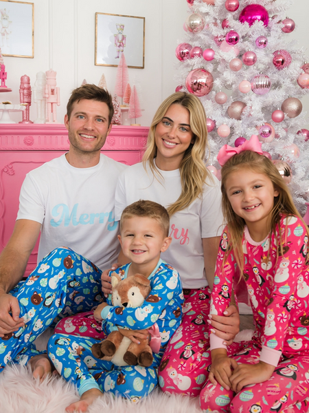 SoftSnooze™ Adult Bamboo Viscose Frosty Friends Pajamas for Men, Women, Kids & Babies