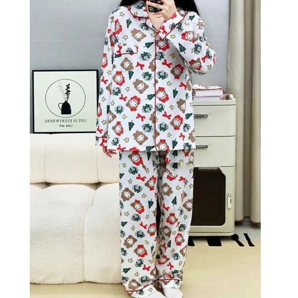 Hello Kitty Christmas Button Down Pj Set for Girls, Teens & Women